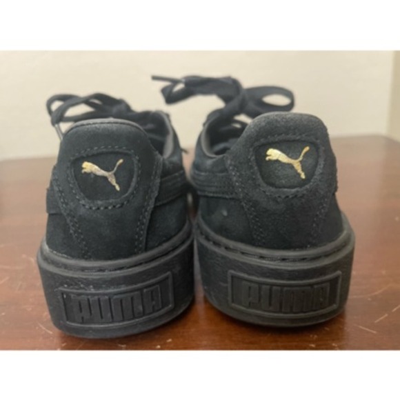 Puma Womens Sneaker Shoes Black Gold 36222202 Low Top Lace Up 8 M - Picture 2 of 8